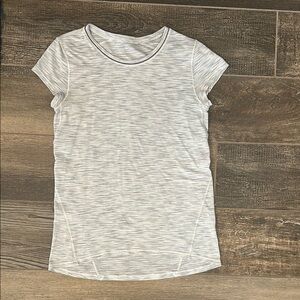 lululemon athletica Gray Fitted Cap Sleeve T-shirt with Crew Neck